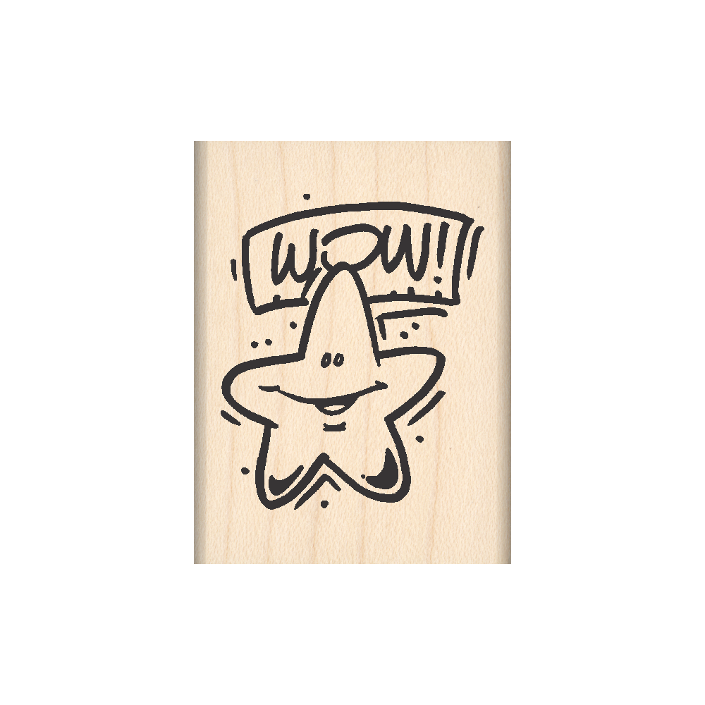 Wow Teacher Rubber Stamp 1.5" x 2" block