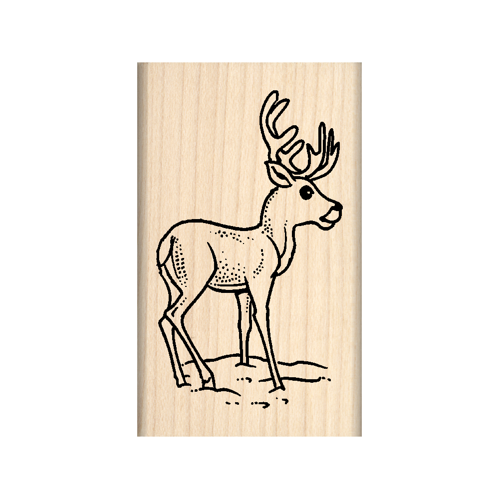 Deer Rubber Stamp 1.5" x 2.5" block