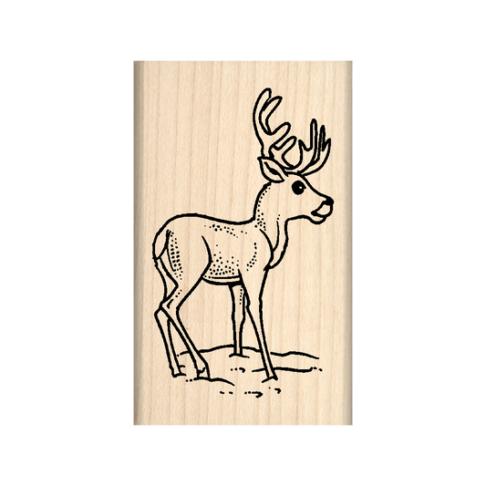 Deer Rubber Stamp 1.5" x 2.5" block