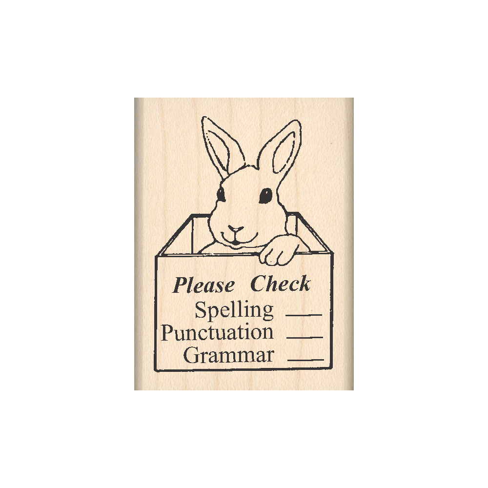 Please Check: Spelling/Punctuation/Grammar Teacher Rubber Stamp 1.5" x 2" block