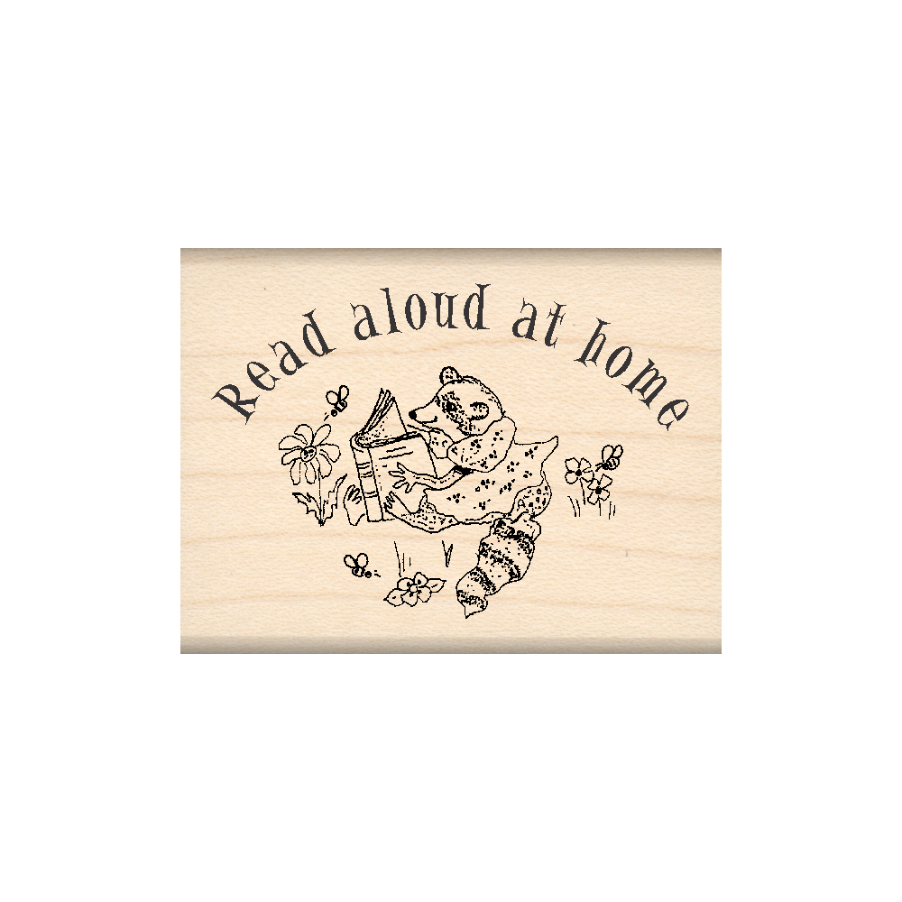 Read Aloud at Home Teacher Rubber Stamp 1.5" x 2" block