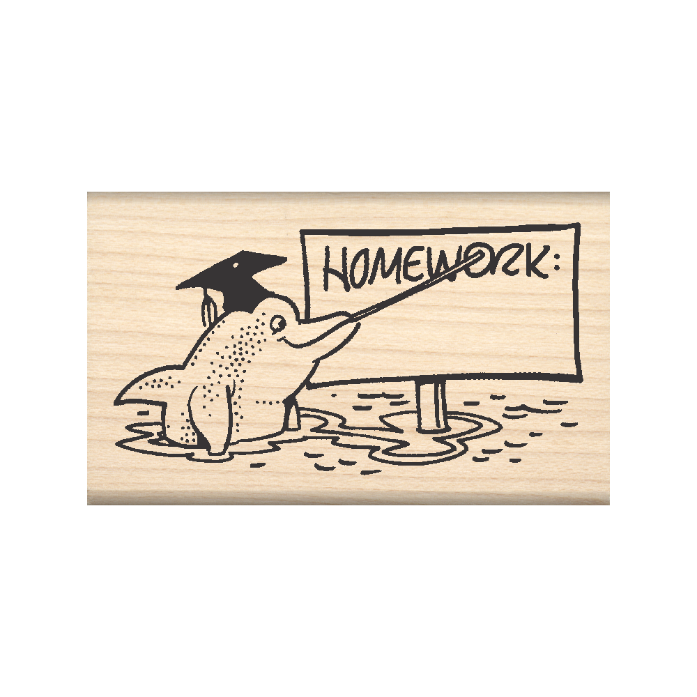 Homework Teacher Rubber Stamp 1.5" x 2.5" block