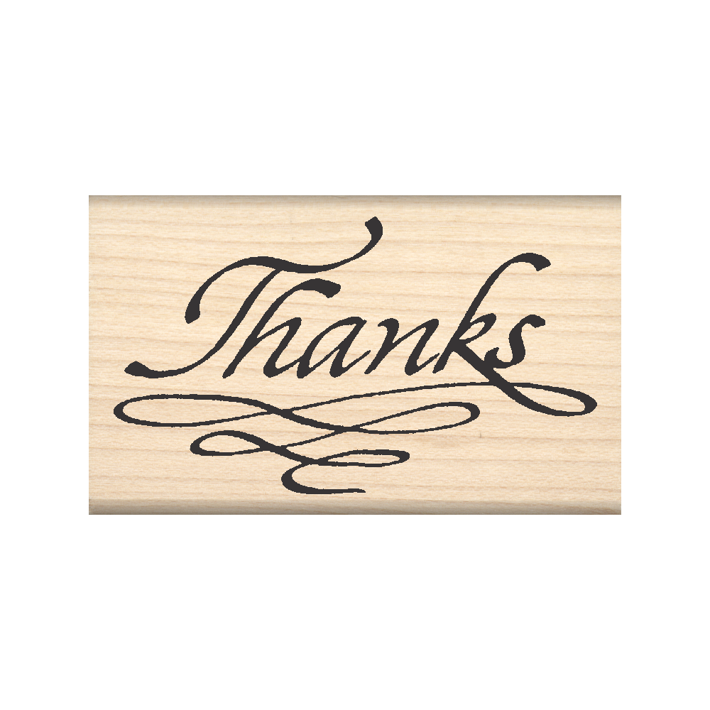Thanks Rubber Stamp 1.5" x 2.5" block