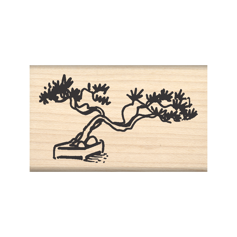 Bonsai Rubber Stamp 1.5" x 2.5" block