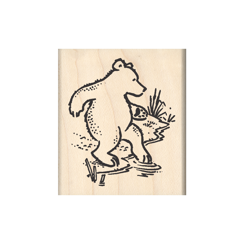 Bear Rubber Stamp 1.75" x 2" block