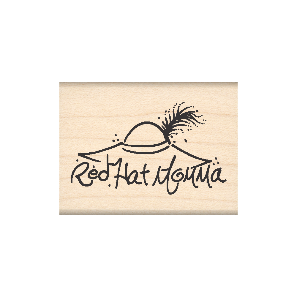 Red Hat Momma Rubber Stamp 1.5" x 2" block