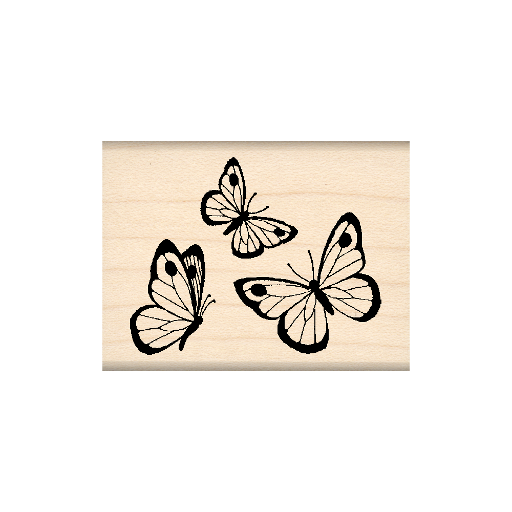 Butterflies Rubber Stamp 1.5" x 2" block
