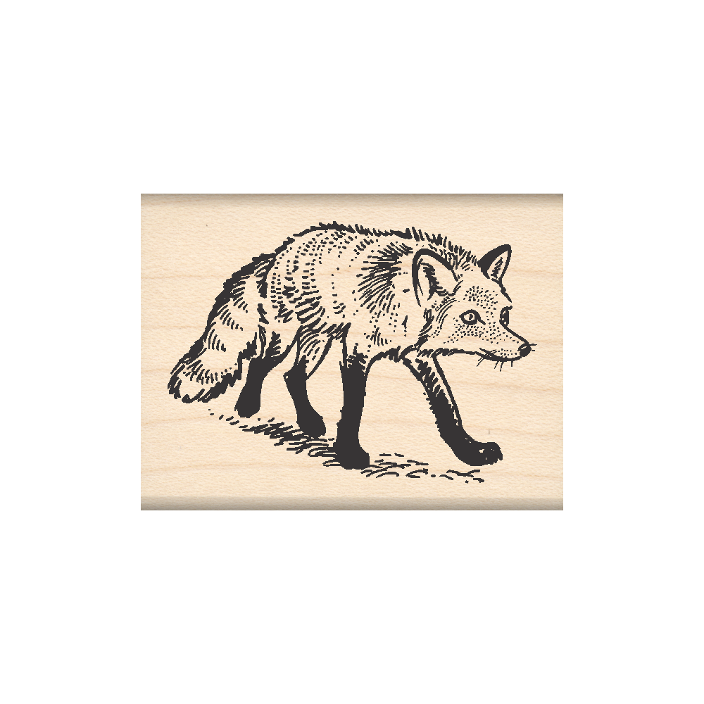 Fox Rubber Stamp 1.5" x 2" block