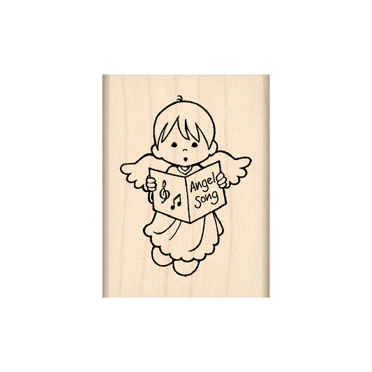 Angel Song Rubber Stamp 1.5" x 2" block