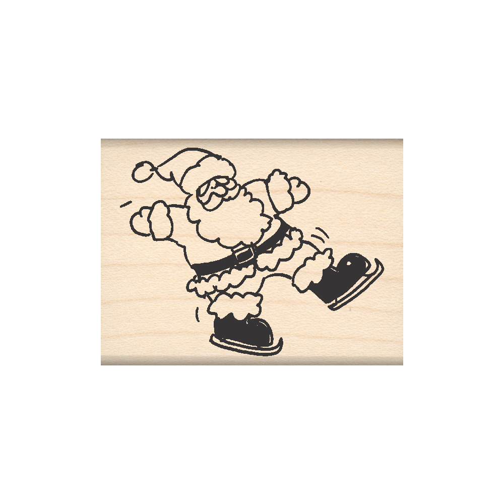 Santa Christmas Rubber Stamp 1.75" x 2" block