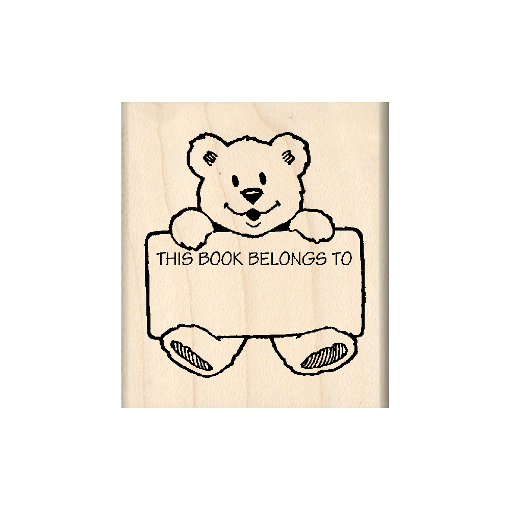 This Book Belongs to: Bookplate Rubber Stamp 1.75" x 2" block