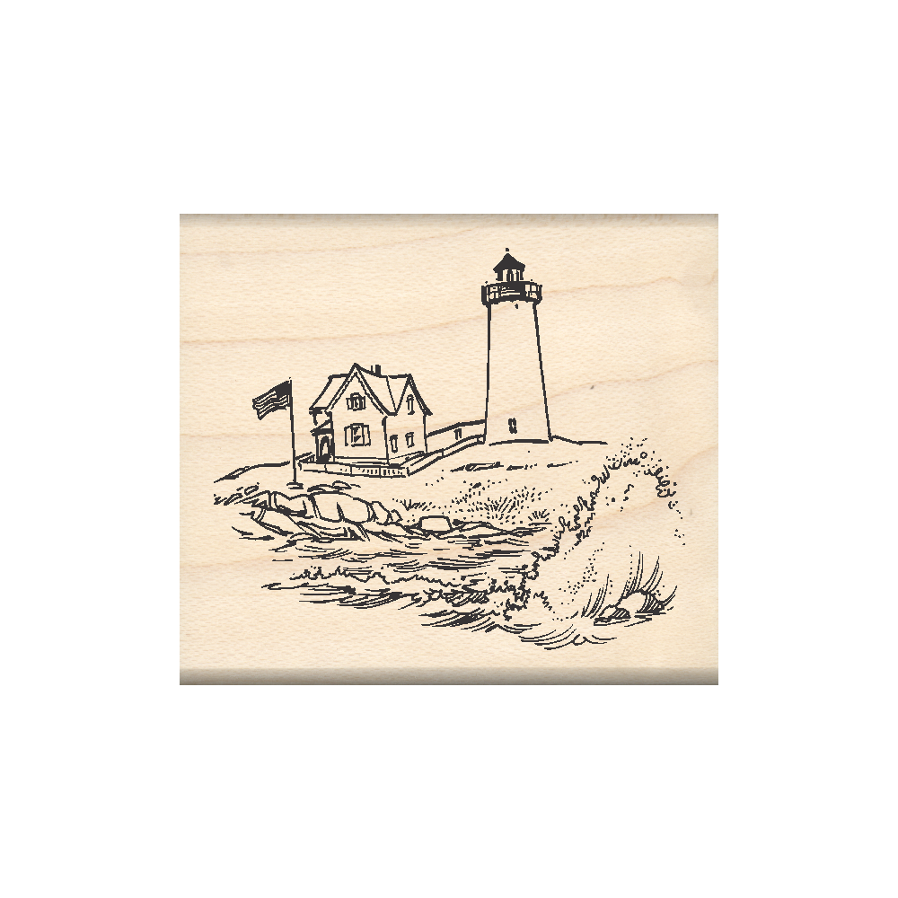 Lighthouse Rubber Stamp 1.75" x 2" block