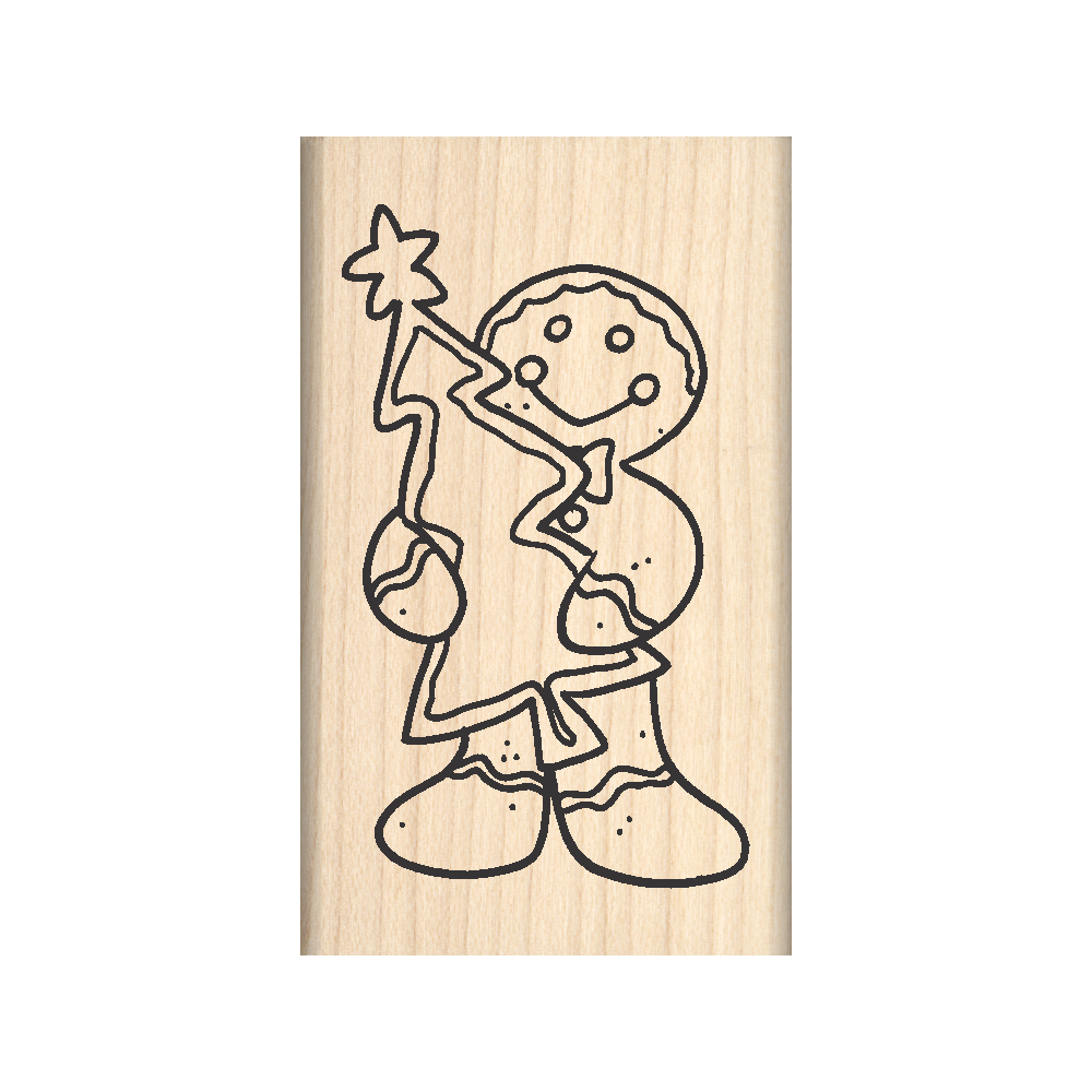 Ginger Bread Man Rubber Stamp 1.5" x 2.5" block
