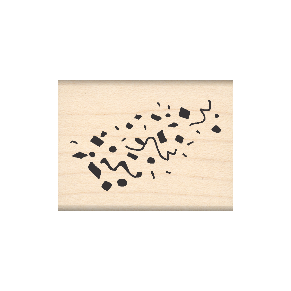 Confetti Rubber Stamp 1.5" x 2" block