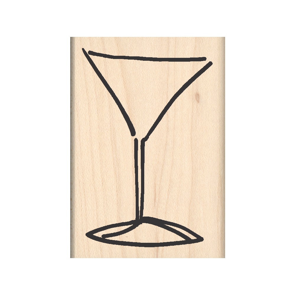 Martini Rubber Stamp 1.75" x 2.5" block