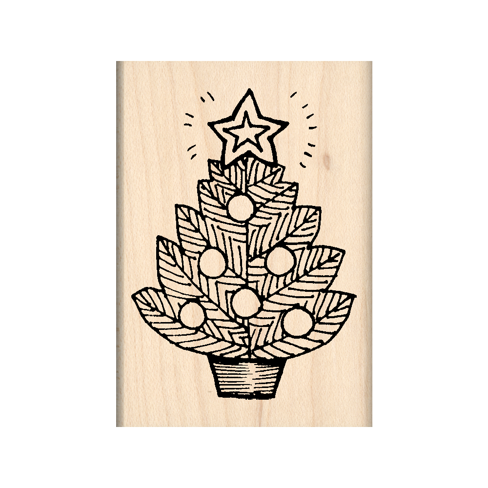 christmas tree rubber stamps Christmas Tree Rubber Stamp 1.75" x 2.5" block