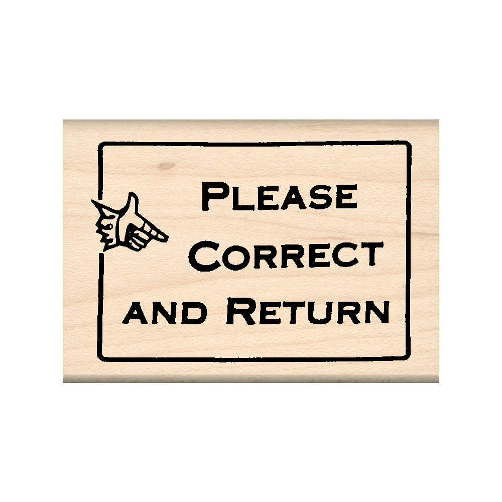 Please Correct and Return Teacher Rubber Stamp 1.75" x 2.5" block