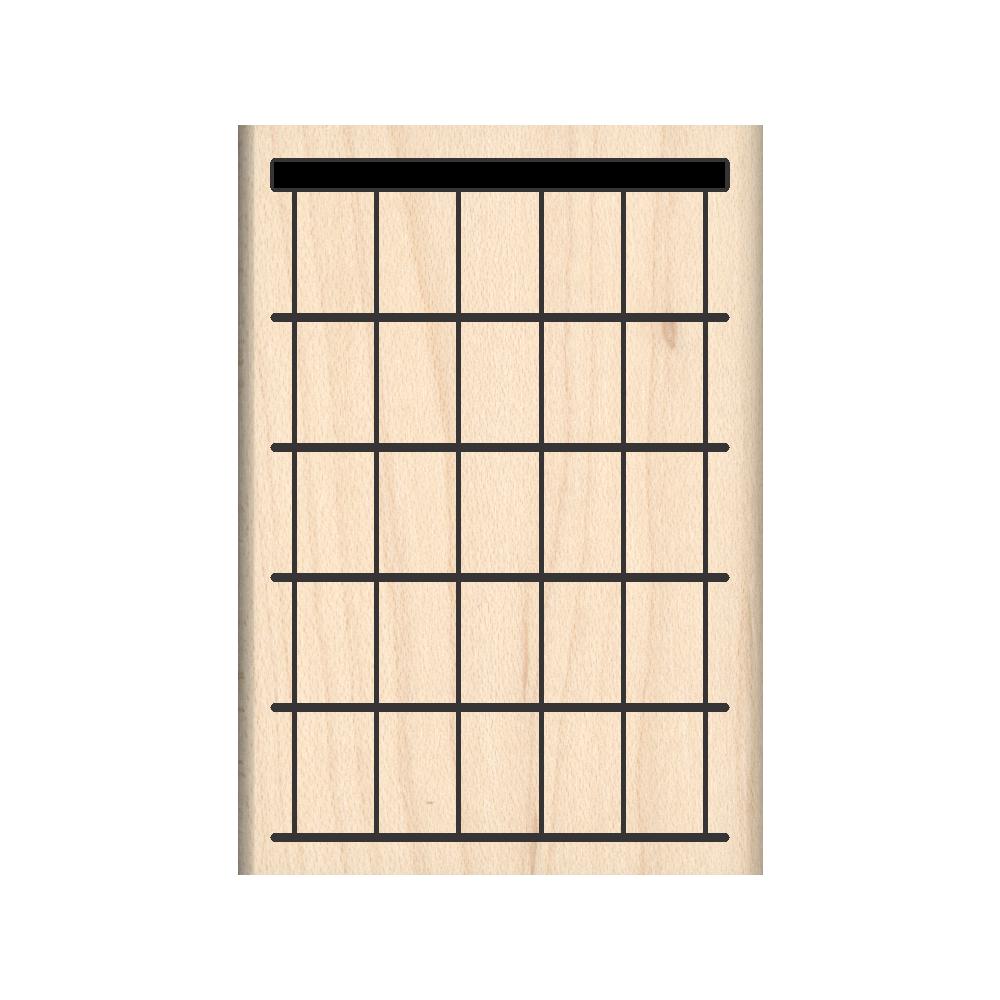 6 String 5 Fret Guitar Chord Rubber Stamp 1.75" x 2.5" block