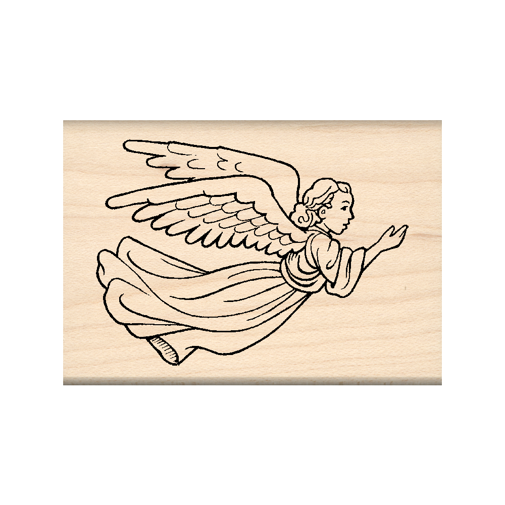 Angel Rubber Stamp 1.75" x 2.5" block