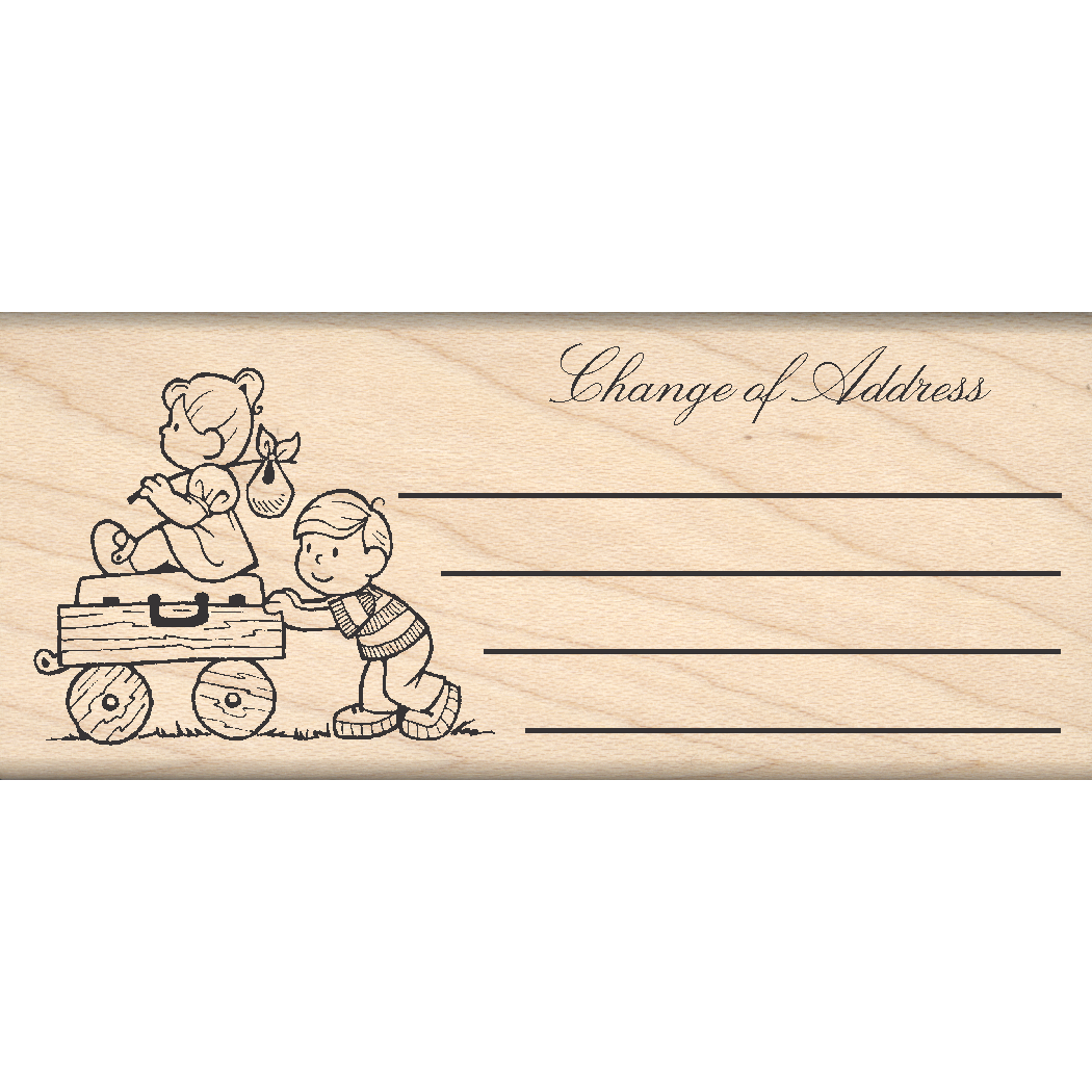 Change of Address Rubber Stamp 1.5" x 3.5" block