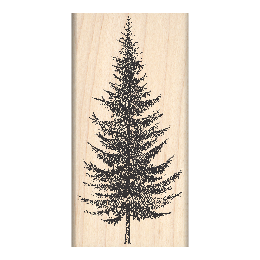 image tree rubber stamps Pine Tree Rubber Stamp 1.5" x 3" block