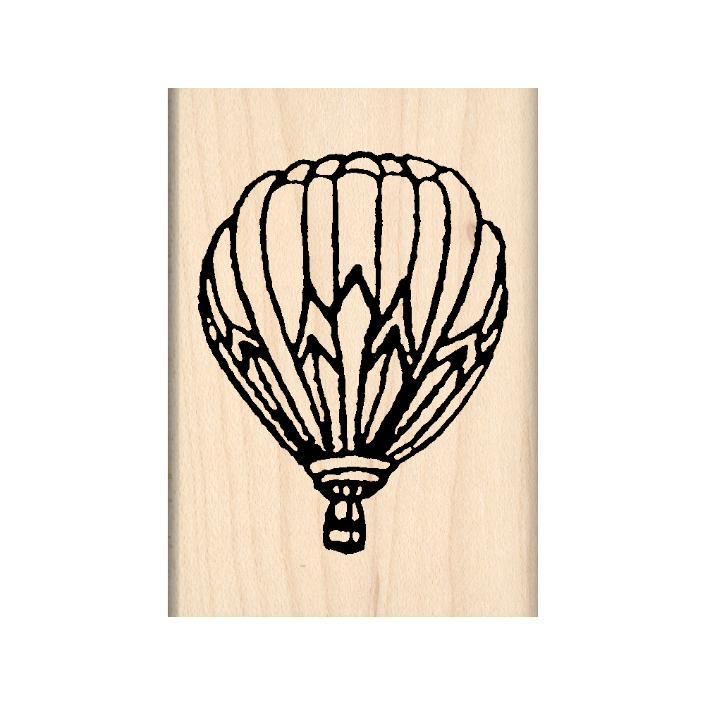 Hot Air Balloon Rubber Stamp 1.75" x 2.5" block
