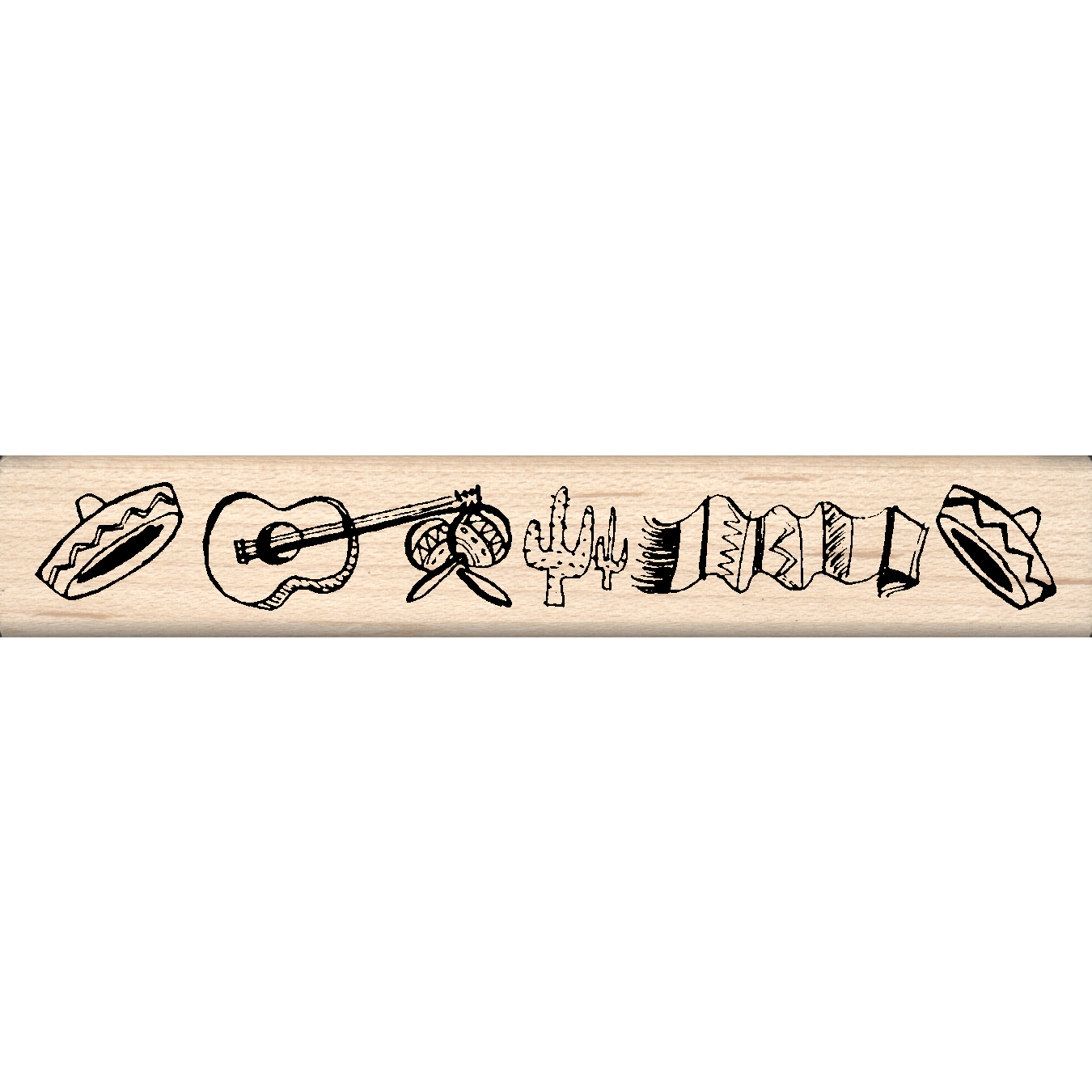 Mexican Border Rubber Stamp .75" x 4.5" block