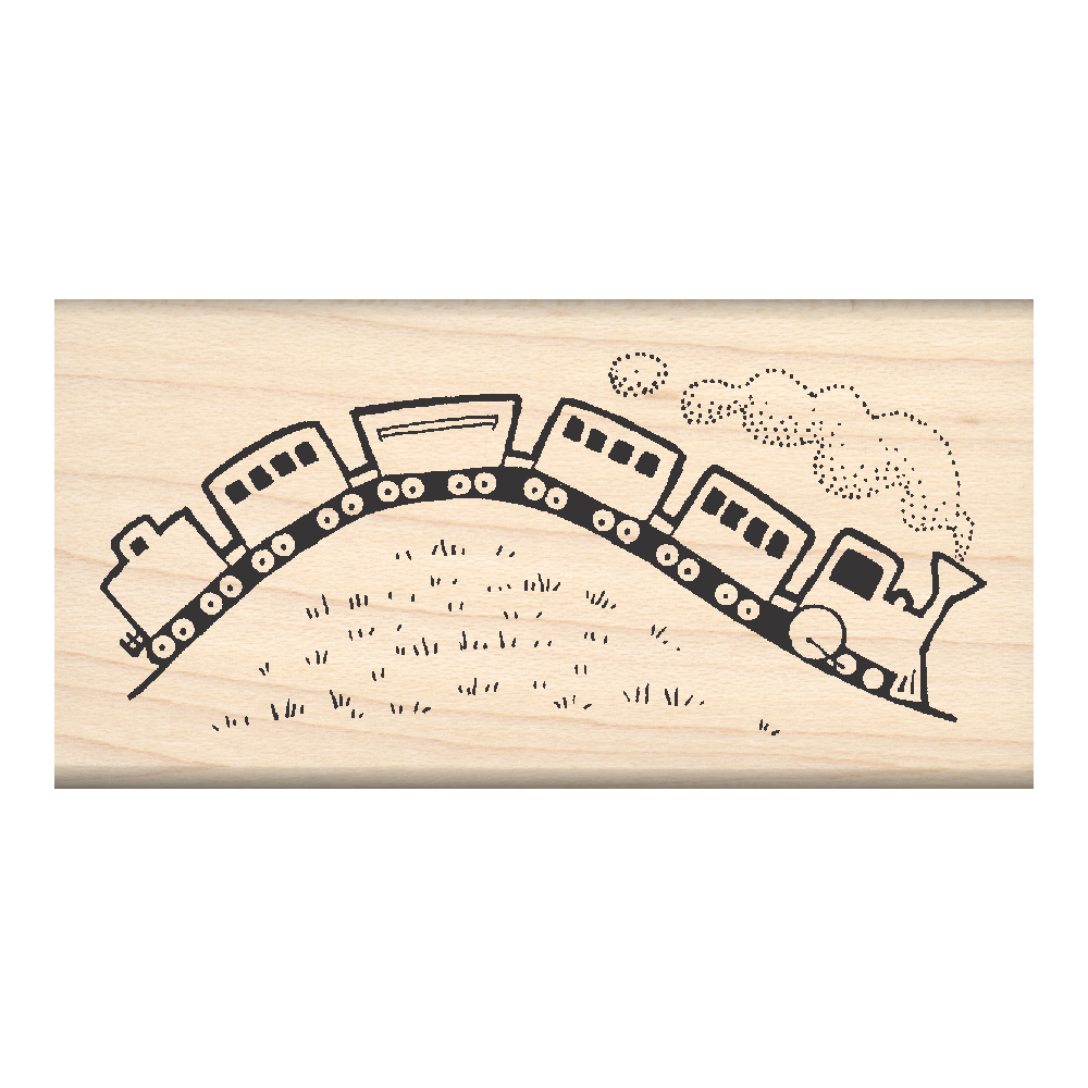 Train Rubber Stamp 1.5" x 3" block