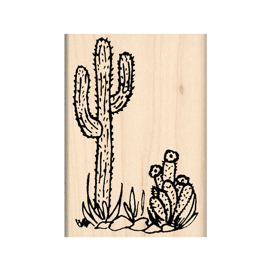 Cactus Rubber Stamp 1.75" x 2.5" block