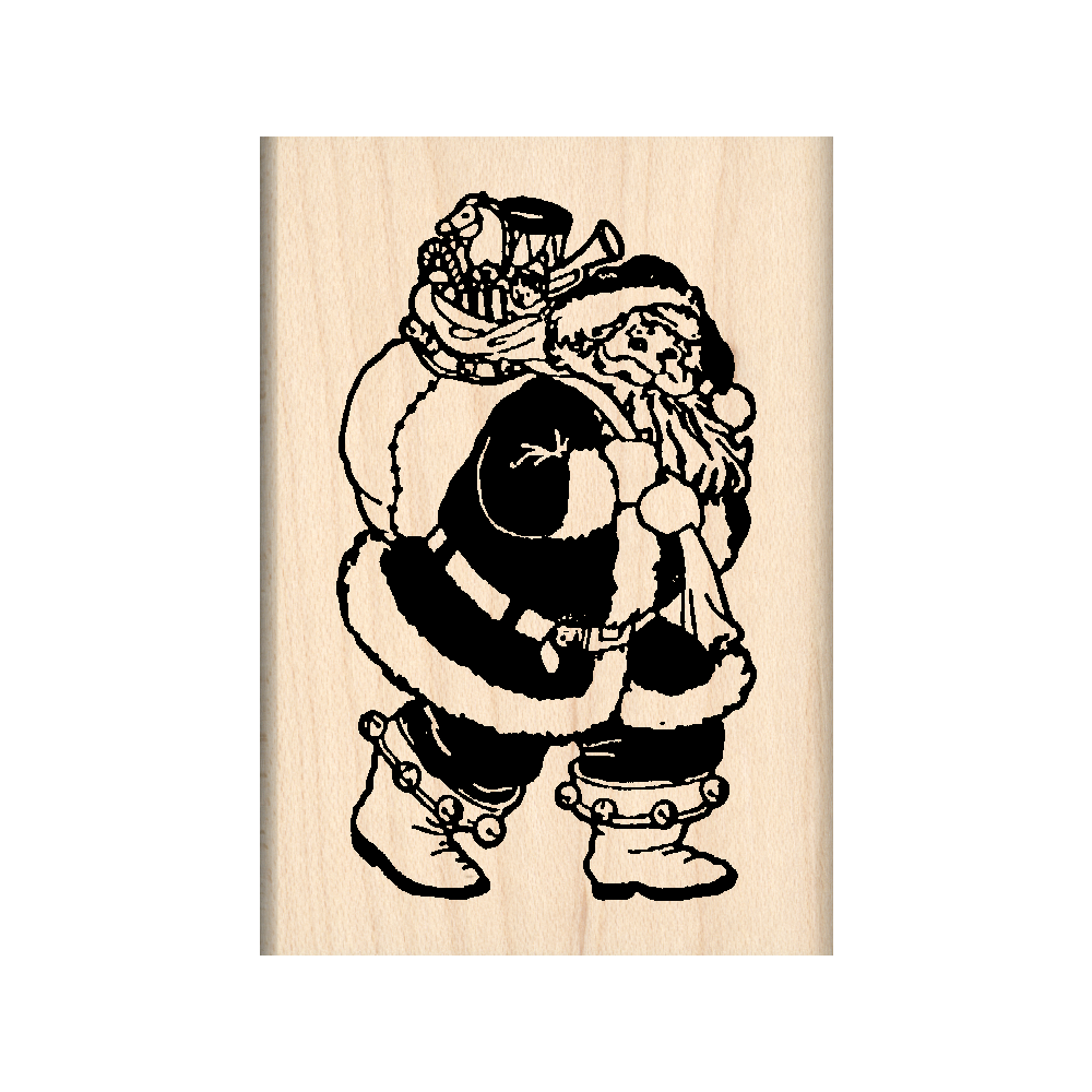 Santa Rubber Stamp 1.75" x 2.5" block