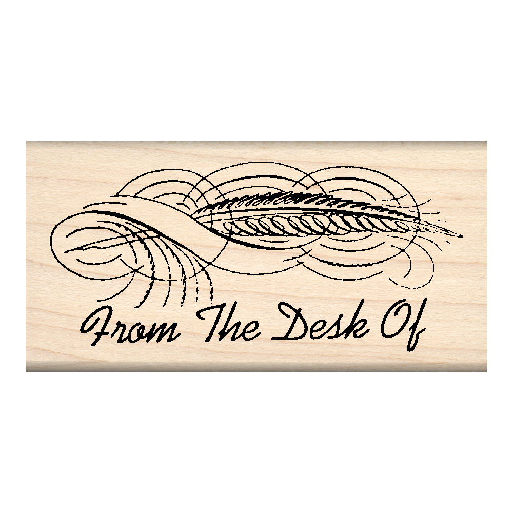 FromThe Desk of Rubber Stamp 1.5" x 3" block