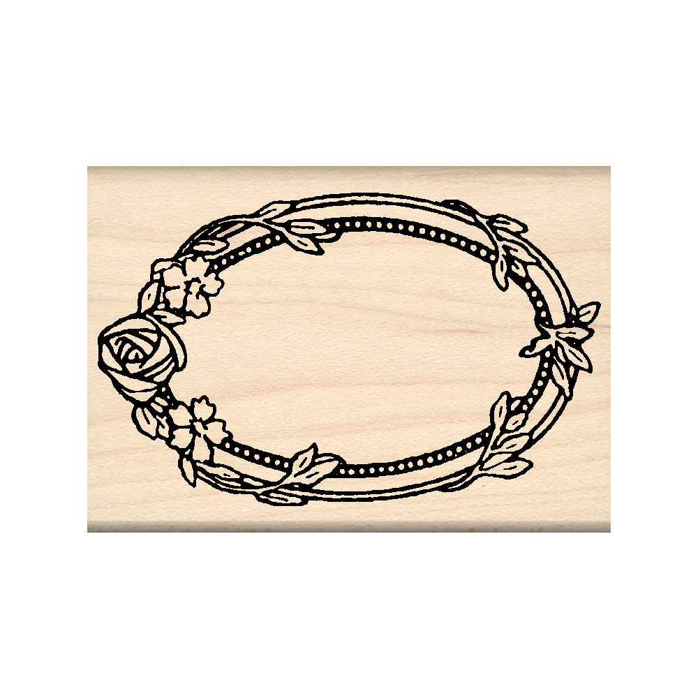 Flower Border Rubber Stamp 1.75" x 2.5" block