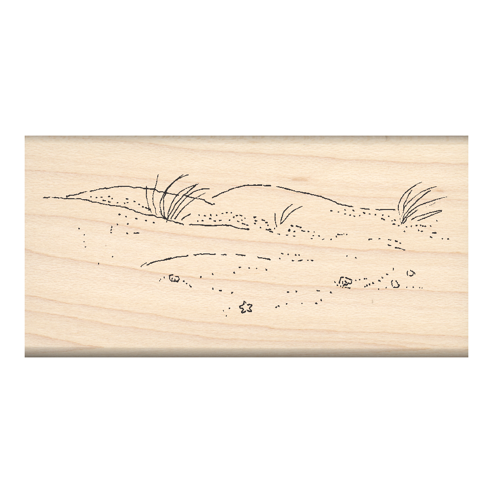Beach Rubber Stamp 1.75" x 3" block