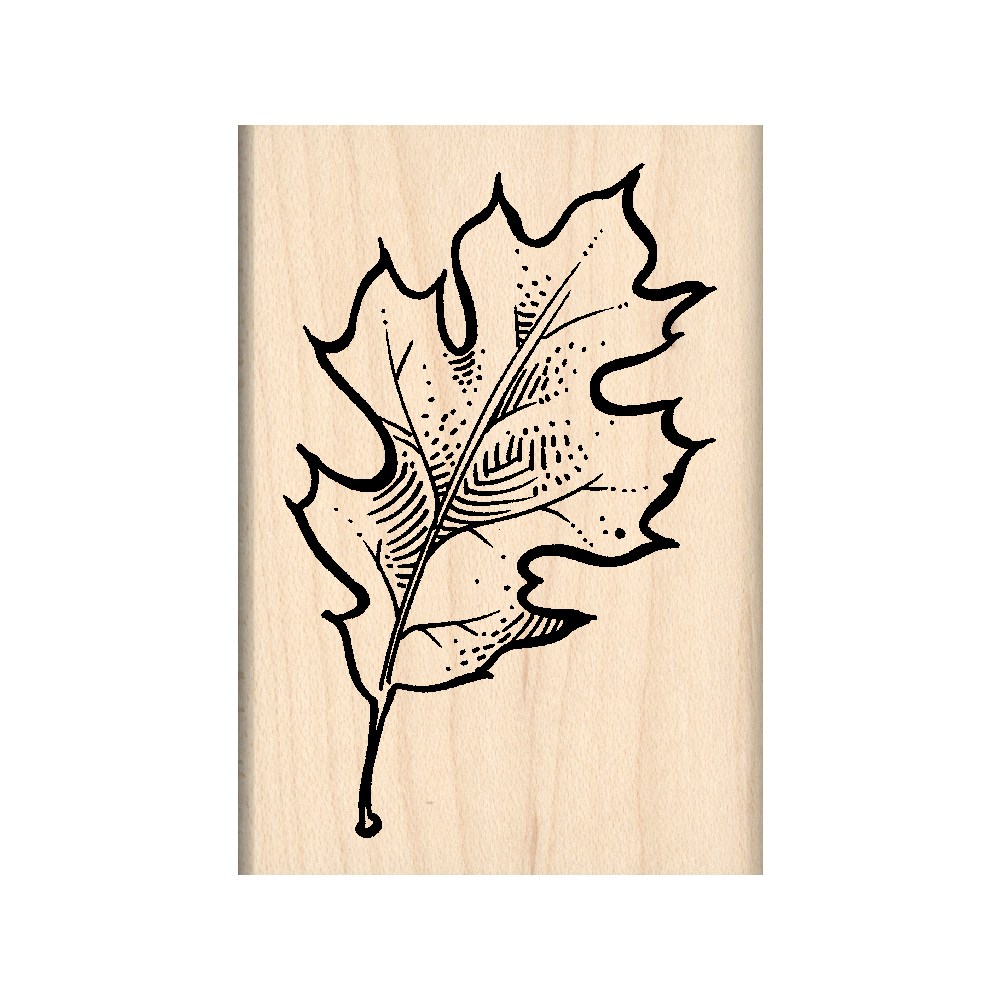 Oak Leaf Rubber Stamp 1.75" x 2.5" block
