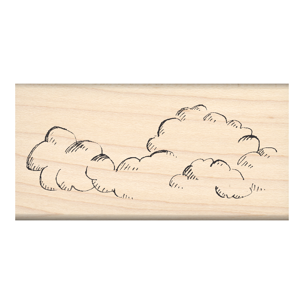 Clouds Rubber Stamp 1.5" x 3" block