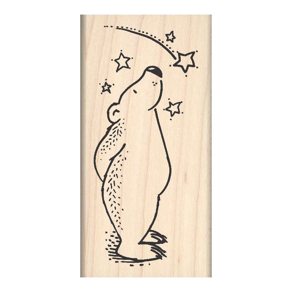 Bear Rubber Stamp 1.5" x 3" block