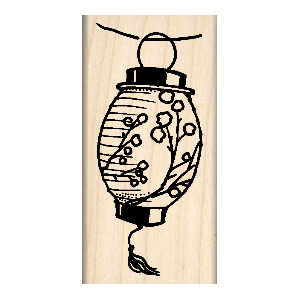 Japanese Lantern Rubber Stamp 1.75" x 3" block