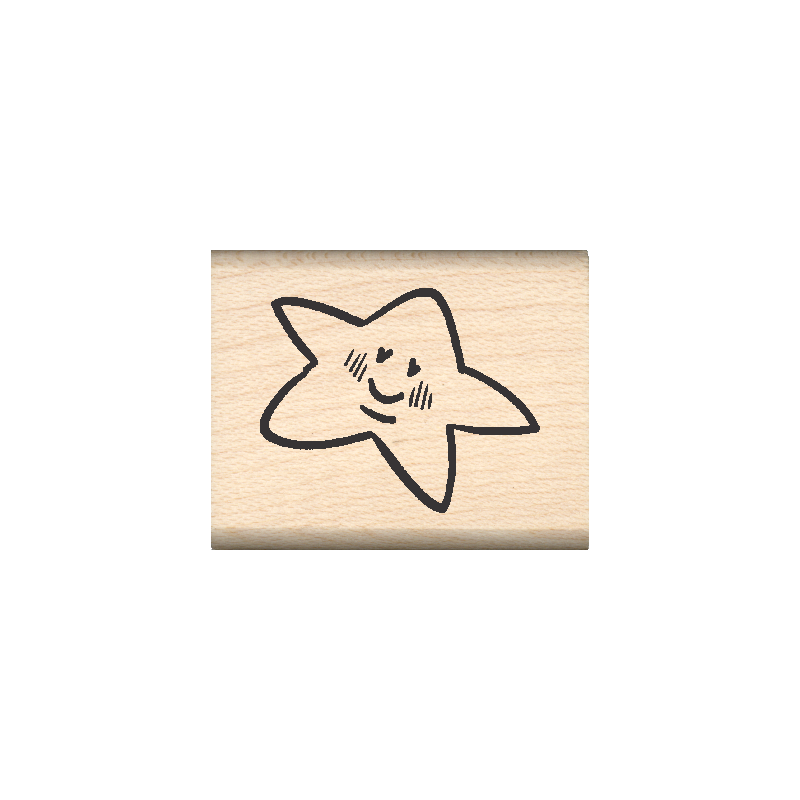 Star Rubber Stamp 1" x 1.25" block