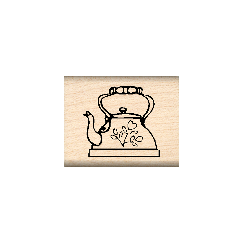 Teapot Rubber Stamp 1" x 1.25" block