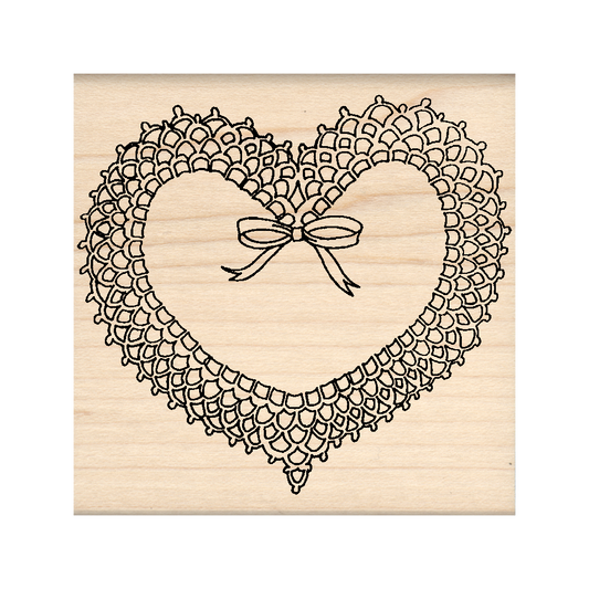 Heart Rubber Stamp 2.5" x 2.5" block