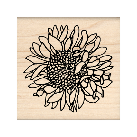 Sunflower Rubber Stamp 2.5" x 2.5" block