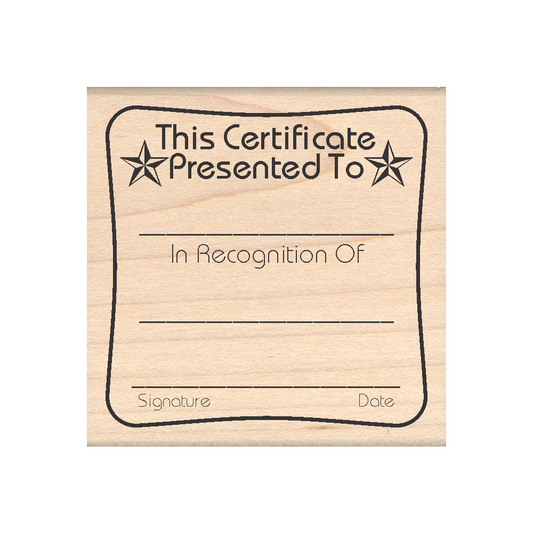 Certificate Rubber Stamp 2.25" x 2.25" block