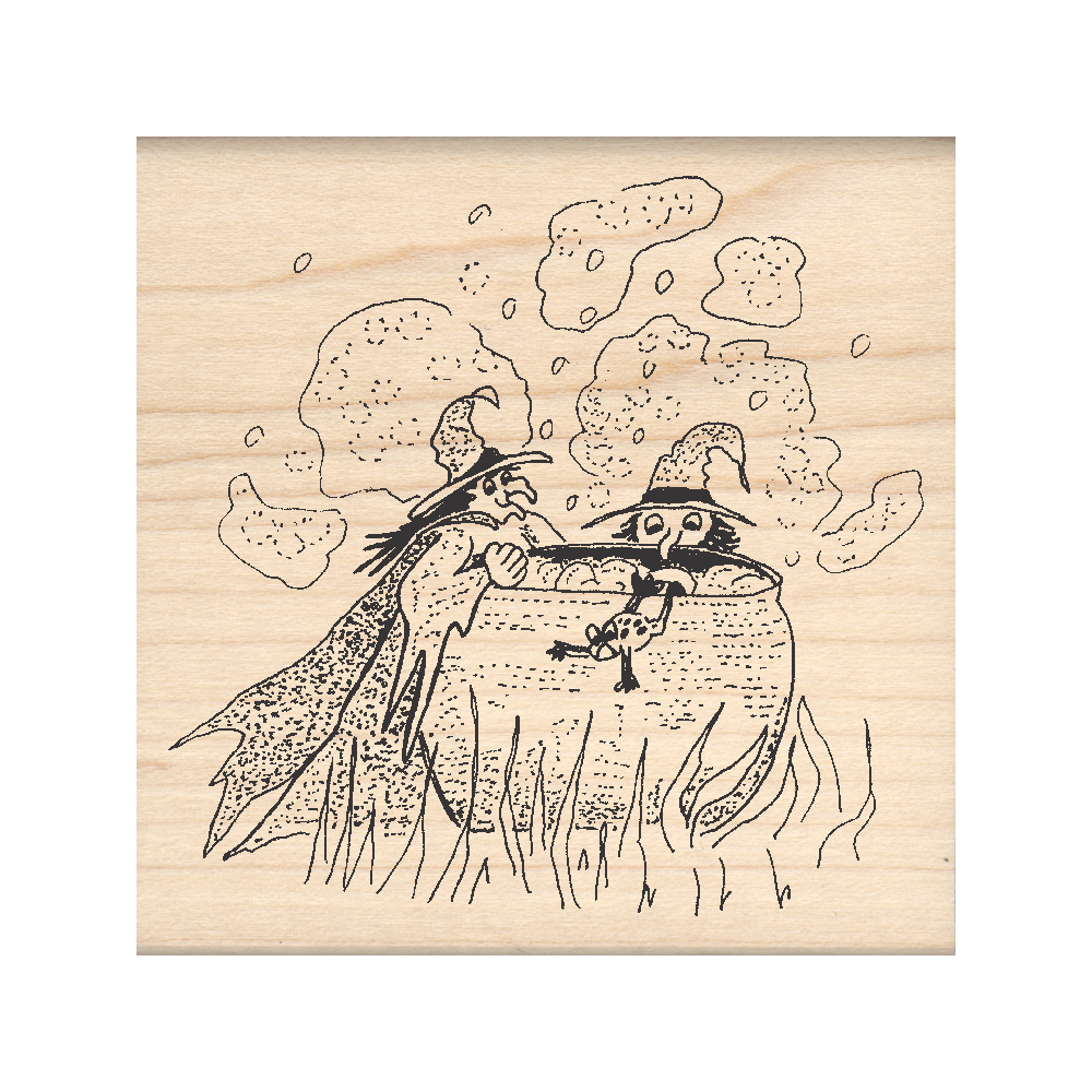 Witch's Brew Rubber Stamp 2.5" x 2.5" block