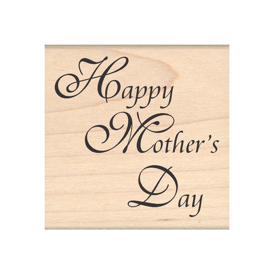 Happy Mother's Day Rubber Stamp 2.25" x 2.25" block