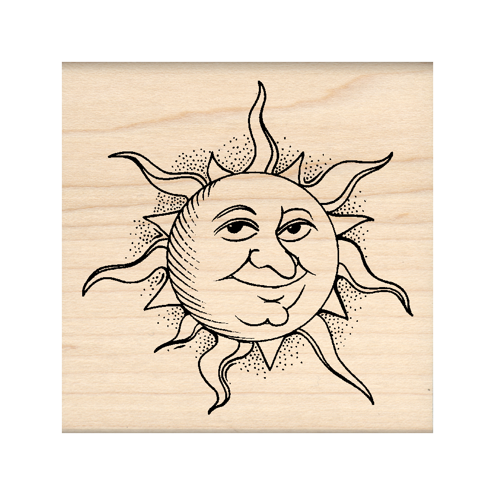 Sun Rubber Stamp 2.5" x 2.5" block