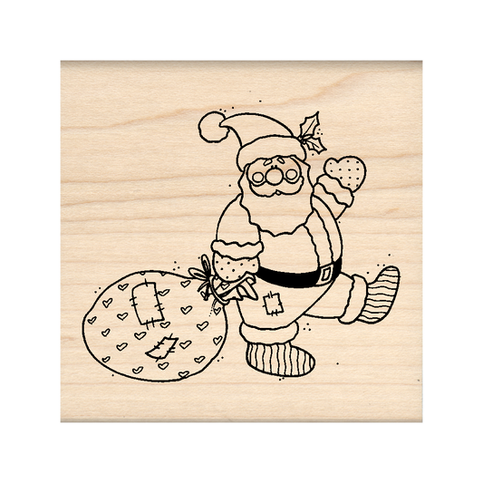 Santa Rubber Stamp 2.5" x 2.5" block