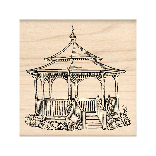 Gazebo Rubber Stamp 2.5" x 2.5" block