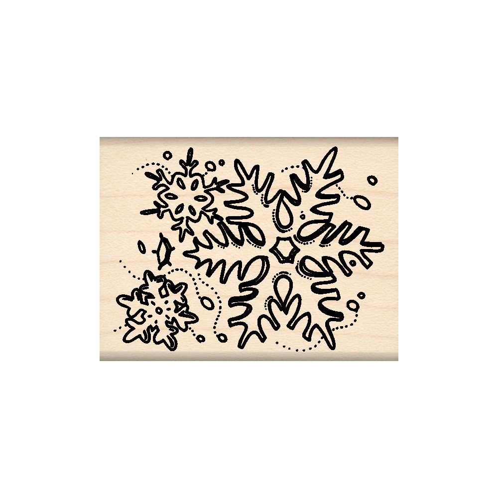 Snowflakes Rubber Stamp 2.25" x 2.25" block