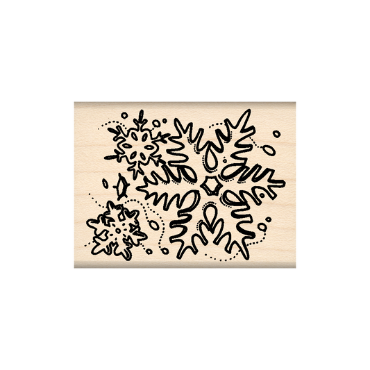Snowflakes Rubber Stamp 2.25" x 2.25" block