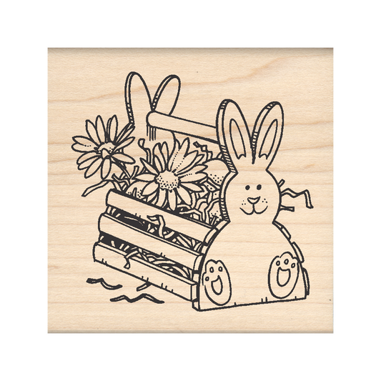 Easter Basket Rubber Stamp 2.5" x 2.5" block